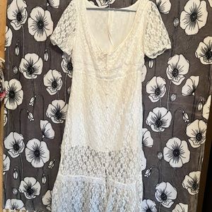 HEATHERLY - Blair Lace Midi Dress WHITE